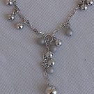 Silver and gray rounds necklcae