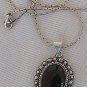 Maskit onyx silver pendant