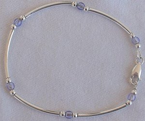 Light purple silver bracelet-AB