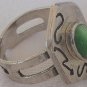 Green cat eye silver ring