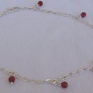 Red silver anklet