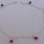 Red silver anklet