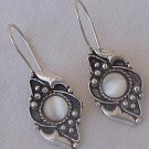 Oriental white moon earrings
