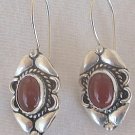 Red oriental silver earrings