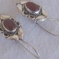Red oriental silver earrings