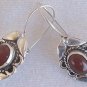 Red oriental silver earrings