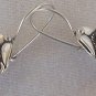 Red oriental silver earrings