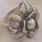Silver flower ring