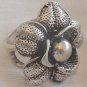 Silver flower ring