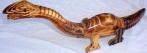 Handmade wooden dinosaur