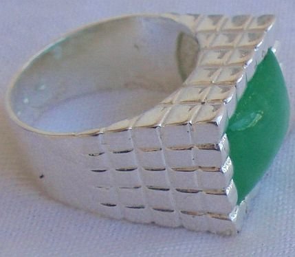 Green agate ring-men