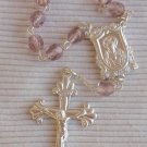 Purple glass beads mini Rosary