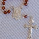 Mini Rosary brown glass beads