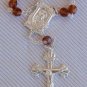 Mini Rosary brown glass beads