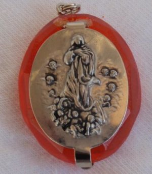 Mini orange rosary box C