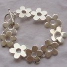 Silver flowers bracelet