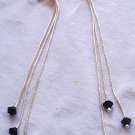 Silver strips earrings