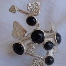 Silver flower-B-black