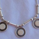 Three round parts silver necklace