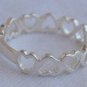Open hearts silver ring
