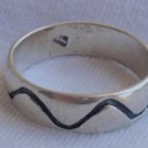 Lines silver ring