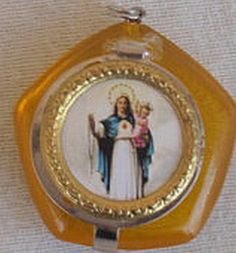 Mini orange Rosary box OB