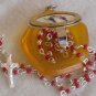 Mini orange Rosary box OB
