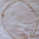 Two hearts silver anklet