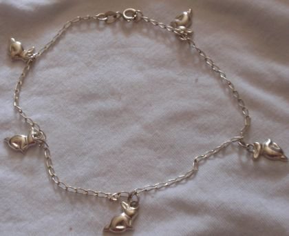 Silver rabbits anklet