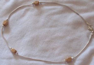 Silver anklet with wood
