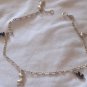 Poult and black silver anklet