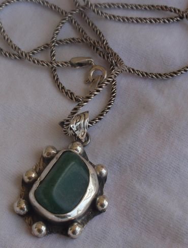 Green glass stone  hand made pendant SL434
