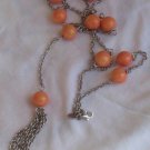 Silver orange necklace