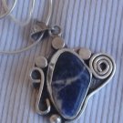 Lapis raw silver pendant  MR10