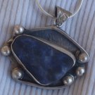 Raw lapis silver pendant MT12