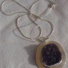 Amethyst crystal pendant hand made