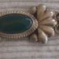 Oriental  green agate silver bracalet