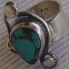 Natural Eilat stone silver ring