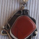 Blood stone silver hand made pendant MT19