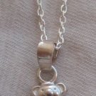 Mini teddy bear silver pendant