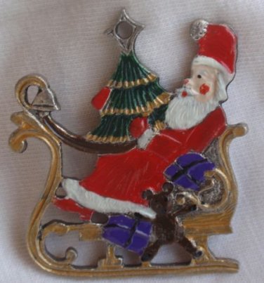 Santa Claus on a slide miniature