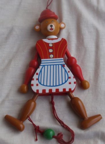 Cooking bear  wood doll