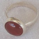 Red agate silver ring C