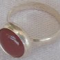 Red agate silver ring C
