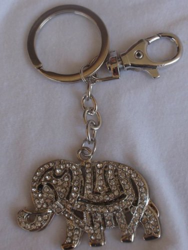 Key holder elephant with small glass stones
