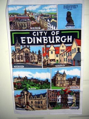 Edinburgh souvenir towel Greyfriers Bobby by Lamont vintage 1008vf