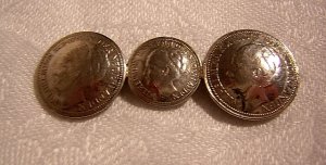 3 Coins brooch pin pre-WWII Netherlands Wilhelmina Koningin 1021vf