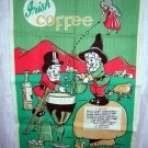 Irish Coffee by Leprechaun linen towel shamrocks fairy unused 1028vf