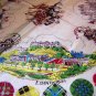 Souvenir scarf Scotland castles pipers unused vintage 1035vf