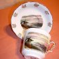 Bone china souvenir cup saucer Qualicum Beach BC Canada 1048vf